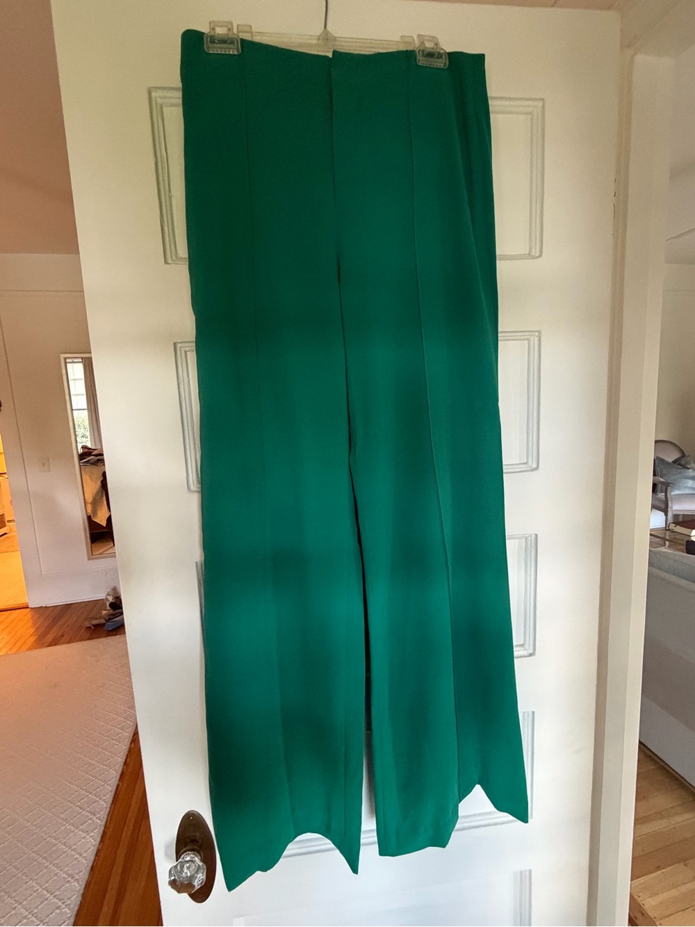 Alice + Olivia Emerald Green Wide-Leg Trousers